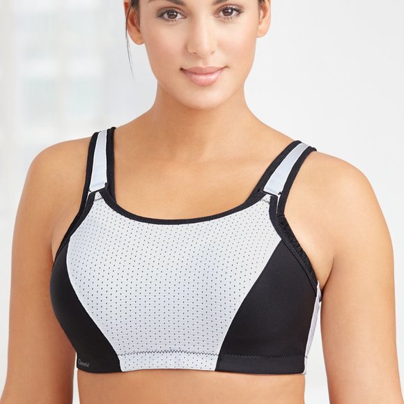 Set of 3! 32C Glamorise SPORT Bra (DOUBLE-LAYER) Wicking (UNDERWIRED) WHITE NEW - Picture 8 of 13